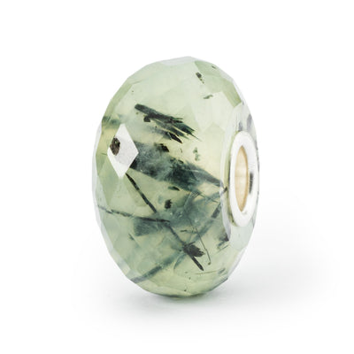 Prehnite with Tourmalinated Quartz Bead