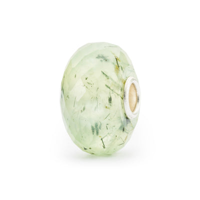 Prehnite with Tourmalinated Quartz Bead