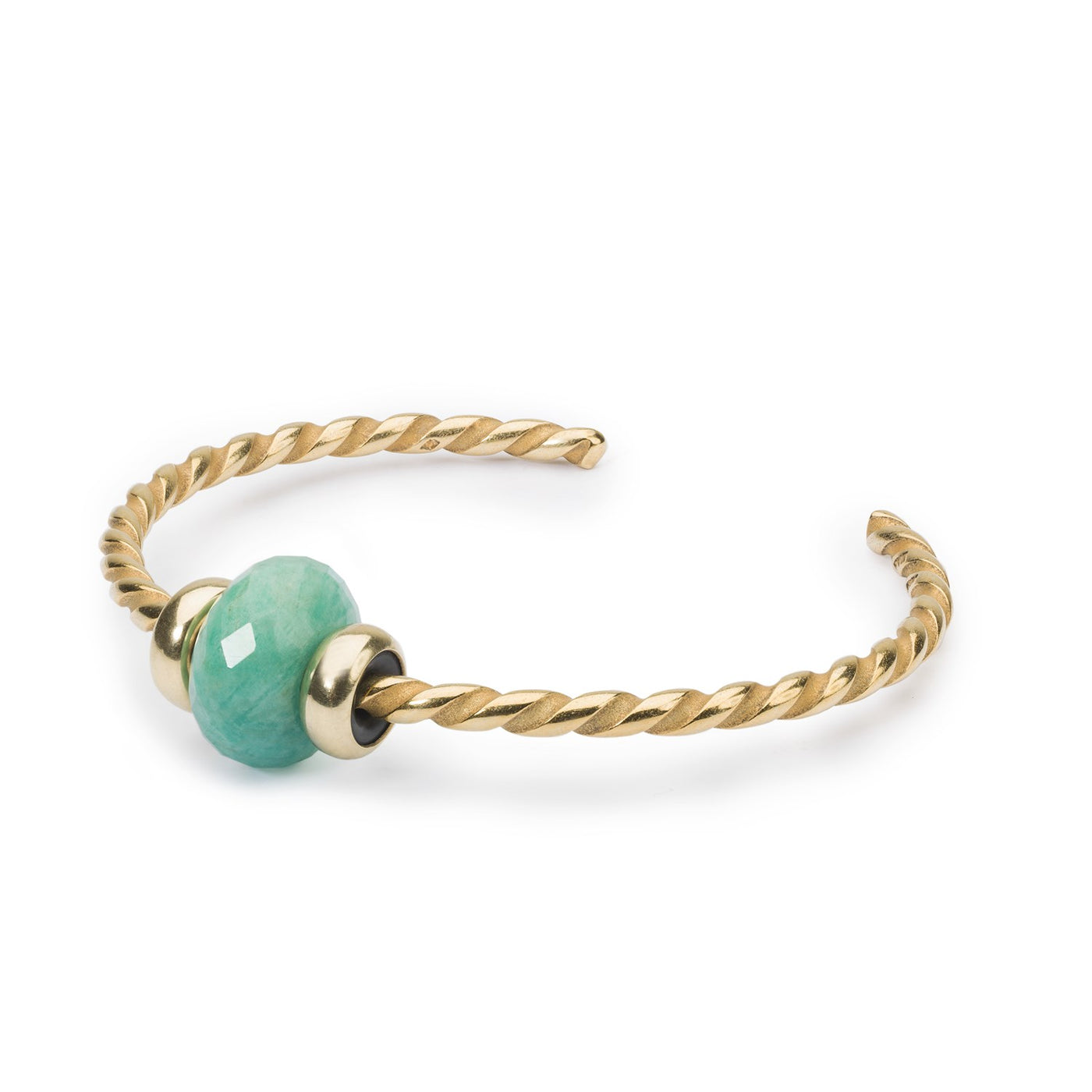 Twisted Gold Bangle with Amazonite